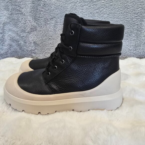 UGG Neumel High Weather Hybrid Waterproof Boots Men's Size 12 Black Leather NEW - Picture 2 of 11